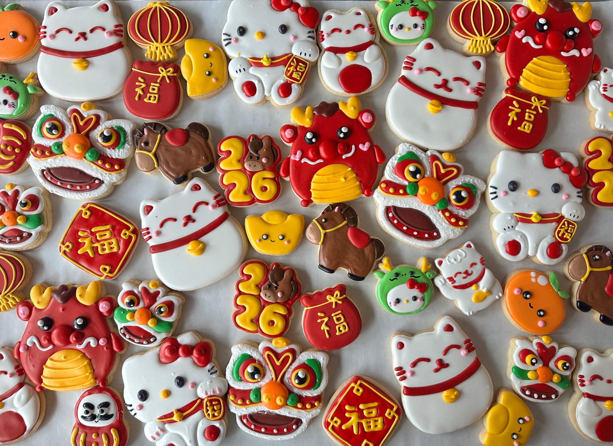 Holidays Cookies Toronto Markham Cute Sugar Anime Cartoon Zodiac Lunar New Year Chinese New Year Horse Macarons Lucky Dragon Cat