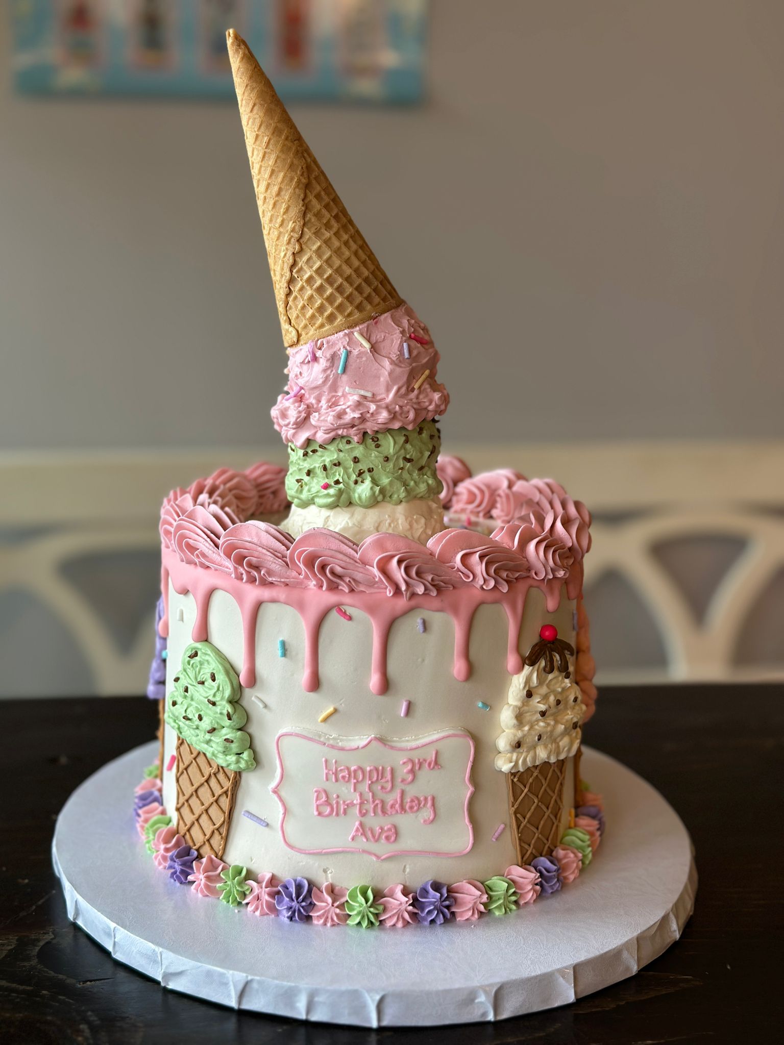 Markham Scarborough Custom Cake Personal Delicious Party Event Fun Cute Ice Cream Cone Scoop