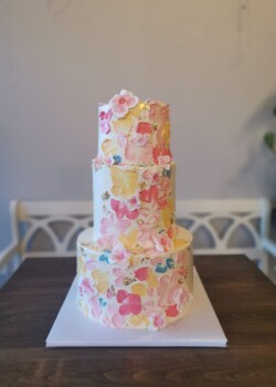 Mosaic Buttercream Flower Cake wedding cake toronto