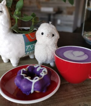 Ube Ube Donut Latte mochi donut oishiiisweets