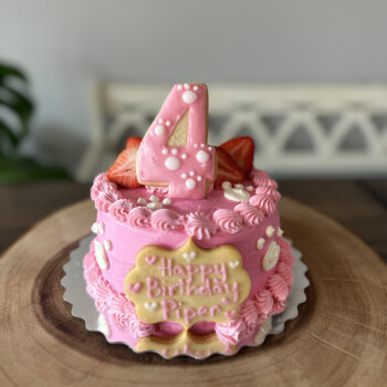 strawberry dog cake